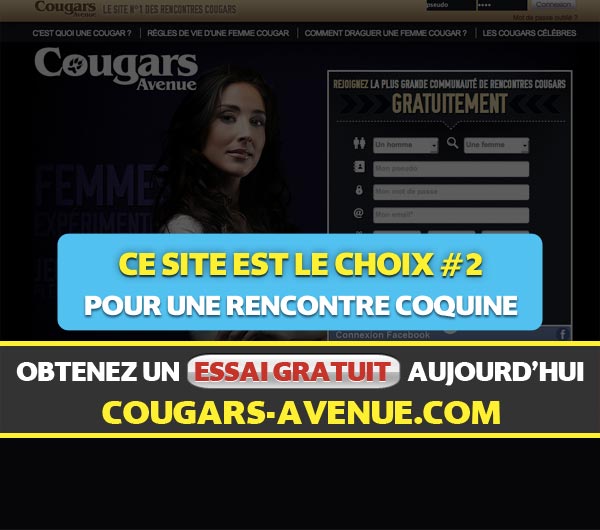 Capture d'écran du site Cougars-Avenue