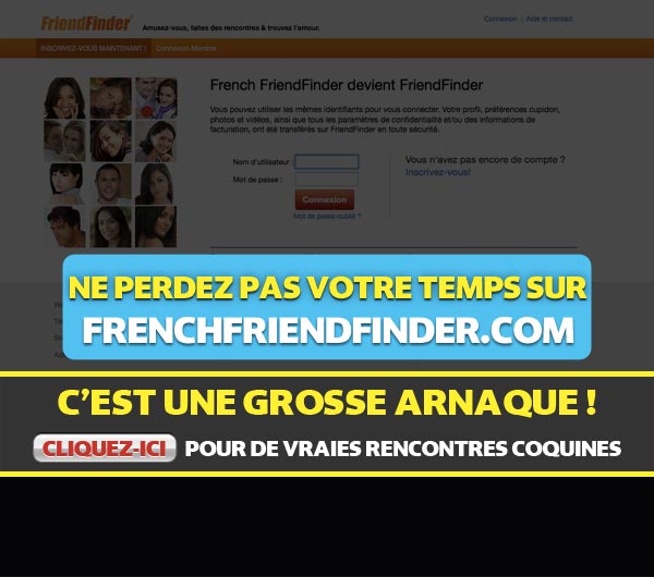 Capture d'écran du site FrenchFriendFinder